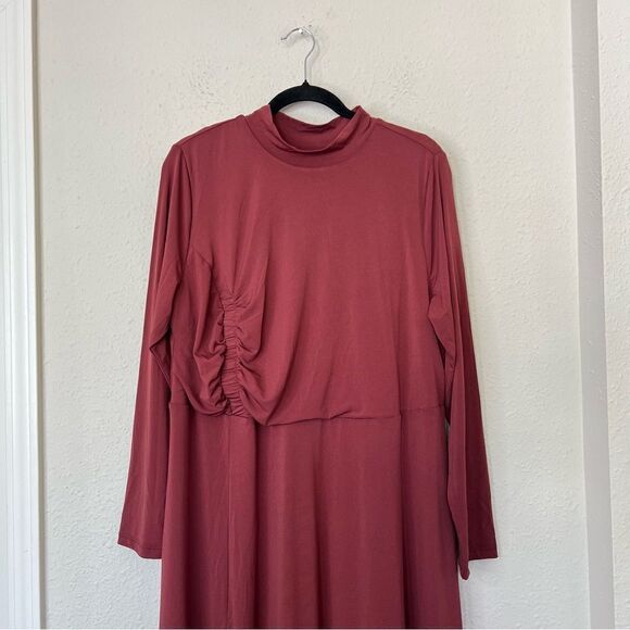 Eloquii Asymmetrical Long Sleeve Midi Dress NEW Plus Size 18 - Picture 4 of 9